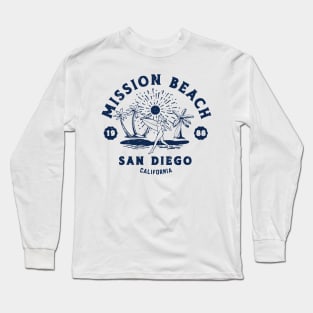 Vintage South Mission Beach Surfing // Retro California Beach San Diego 1988 Long Sleeve T-Shirt